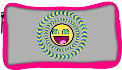 

Snoogg Eco Friendly Canvas Laughing Sun Designer Student Pen Pencil Case Coin Purse Pouch Cosmetic Makeup Bag (PINK) Pouch(Multicolor)