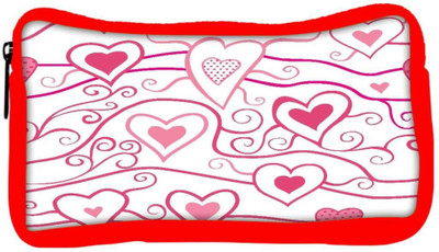 

Snoogg Eco Friendly Canvas Abstract Pink Heart White Pattern Designer Student Pen Pencil Case Coin Purse Pouch Cosmetic Makeup Bag (RED) Pouch(Multicolor)