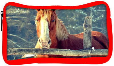 

Snoogg Eco Friendly Canvas Abstract Horse Designer Student Pen Pencil Case Coin Purse Pouch Cosmetic Makeup Bag (RED) Pouch(Multicolor)