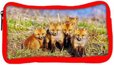 

Snoogg Eco Friendly Canvas Small Foxs Designer Student Pen Pencil Case Coin Purse Pouch Cosmetic Makeup Bag (RED) Pouch(Multicolor)