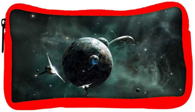 

Snoogg Eco Friendly Canvas Solar Space Designer Student Pen Pencil Case Coin Purse Pouch Cosmetic Makeup Bag (RED) Pouch(Multicolor)