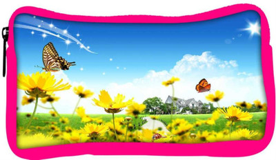 

Snoogg Eco Friendly Canvas Yellow Flower And Butterfly Designer Student Pen Pencil Case Coin Purse Pouch Cosmetic Makeup Bag (PINK) Pouch(Multicolor)