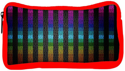 

Snoogg Eco Friendly Canvas Colourful Stripe Designer Student Pen Pencil Case Coin Purse Pouch Cosmetic Makeup Bag (RED) Pouch(Multicolor)