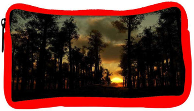 

Snoogg Eco Friendly Canvas Sunset In Forest Designer Student Pen Pencil Case Coin Purse Pouch Cosmetic Makeup Bag (RED) Pouch(Multicolor)