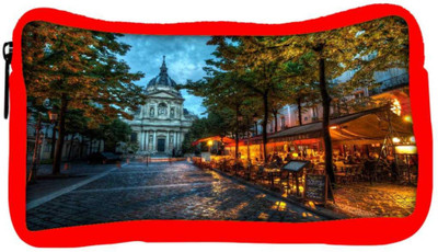 

Snoogg Eco Friendly Canvas Streets At Nite Designer Student Pen Pencil Case Coin Purse Pouch Cosmetic Makeup Bag (RED) Pouch(Multicolor)