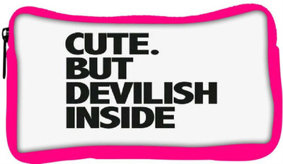 

Snoogg Eco Friendly Canvas Cute But Devilish Inside Student Pen Pencil Case Coin Purse Pouch Cosmetic Makeup Bag (PINK) Pouch(Multicolor)