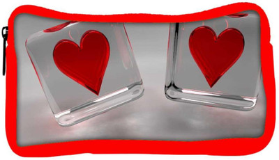 

Snoogg Eco Friendly Canvas Two Crystal Hearts Designer Student Pen Pencil Case Coin Purse Pouch Cosmetic Makeup Bag (RED) Pouch(Multicolor)