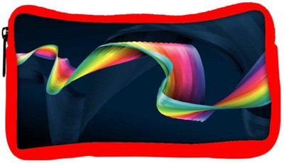 

Snoogg Eco Friendly Canvas Wavy Mixed Color Designer Student Pen Pencil Case Coin Purse Pouch Cosmetic Makeup Bag (RED) Pouch(Multicolor)