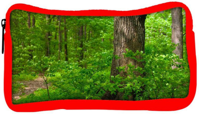 

Snoogg Eco Friendly Canvas Green Garden Designer Student Pen Pencil Case Coin Purse Pouch Cosmetic Makeup Bag (RED) Pouch(Multicolor)