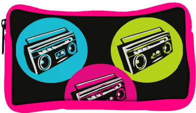 

Snoogg Eco Friendly Canvas Boombox Colourful Student Pen Pencil Case Coin Purse Pouch Cosmetic Makeup Bag (PINK) Pouch(Multicolor)