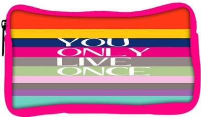 

Snoogg Eco Friendly Canvas Yolo Student Pen Pencil Case Coin Purse Pouch Cosmetic Makeup Bag (PINK) Pouch(Multicolor)