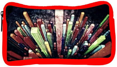 

Snoogg Eco Friendly Canvas Crystals Digital Art Designer Student Pen Pencil Case Coin Purse Pouch Cosmetic Makeup Bag (RED) Pouch(Multicolor)
