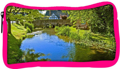 

Snoogg Eco Friendly Canvas Lake Side Garden Designer Student Pen Pencil Case Coin Purse Pouch Cosmetic Makeup Bag (PINK) Pouch(Multicolor)