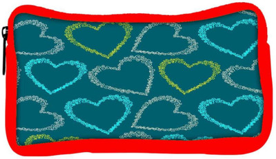 

Snoogg Eco Friendly Canvas Colorful Hearts Green Pattern Designer Student Pen Pencil Case Coin Purse Pouch Cosmetic Makeup Bag (RED) Pouch(Multicolor)