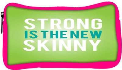 

Snoogg Eco Friendly Canvas Strong Is The New Skinny Student Pen Pencil Case Coin Purse Pouch Cosmetic Makeup Bag (PINK) Pouch(Multicolor)