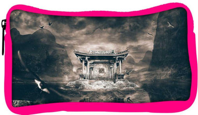 

Snoogg Eco Friendly Canvas Birds Flying Around The Small Temple Designer Student Pen Pencil Case Coin Purse Pouch Cosmetic Makeup Bag (PINK) Pouch(Multicolor)