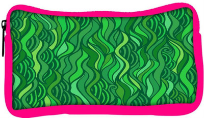 

Snoogg Eco Friendly Canvas Green Leaf Pattern Designer Student Pen Pencil Case Coin Purse Pouch Cosmetic Makeup Bag (PINK) Pouch(Multicolor)