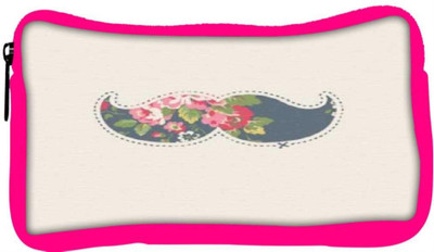 

Snoogg Eco Friendly Canvas Mustache Floral Student Pen Pencil Case Coin Purse Pouch Cosmetic Makeup Bag (PINK) Pouch(Multicolor)