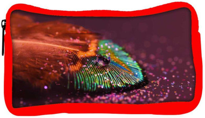 

Snoogg Eco Friendly Canvas Peacock Feather Drops Student Pen Pencil Case Coin Purse Pouch Cosmetic Makeup Bag (RED) Pouch(Multicolor)
