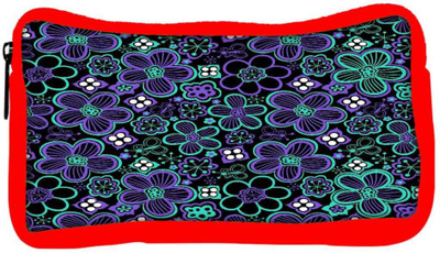 

Snoogg Eco Friendly Canvas Neon Floral Black Pattern Designer Student Pen Pencil Case Coin Purse Pouch Cosmetic Makeup Bag (RED) Pouch(Multicolor)