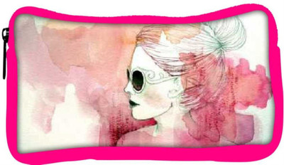 

Snoogg Eco Friendly Canvas White Lady Designer Student Pen Pencil Case Coin Purse Pouch Cosmetic Makeup Bag (PINK) Pouch(Multicolor)