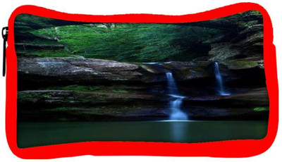 

Snoogg Eco Friendly Canvas Nature Waterfall Designer Student Pen Pencil Case Coin Purse Pouch Cosmetic Makeup Bag (RED) Pouch(Multicolor)