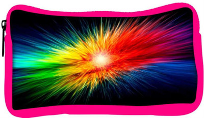

Snoogg Eco Friendly Canvas Multicolor Abstract Design Designer Student Pen Pencil Case Coin Purse Pouch Cosmetic Makeup Bag (PINK) Pouch(Multicolor)