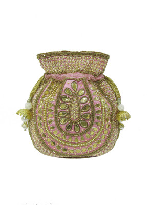 

Deepsum Women Pink Wedding Party Festive Clutch Potli Bag Potli(Pink)