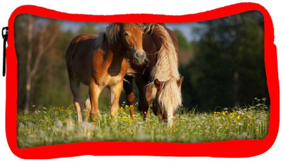 

Snoogg Eco Friendly Canvas Pair Of Horses Designer Student Pen Pencil Case Coin Purse Pouch Cosmetic Makeup Bag (RED) Pouch(Multicolor)