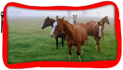 

Snoogg Eco Friendly Canvas Horses In Garden Designer Student Pen Pencil Case Coin Purse Pouch Cosmetic Makeup Bag (RED) Pouch(Multicolor)