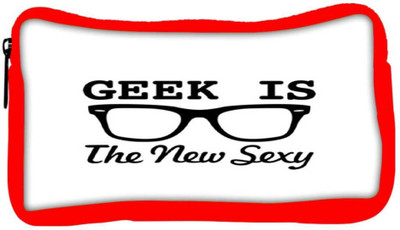 

Snoogg Eco Friendly Canvas Geek Is The New Sexy Student Pen Pencil Case Coin Purse Pouch Cosmetic Makeup Bag (RED) Pouch(Multicolor)