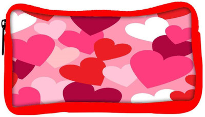 

Snoogg Eco Friendly Canvas Multiple Hearts Designer Student Pen Pencil Case Coin Purse Pouch Cosmetic Makeup Bag (RED) Pouch(Multicolor)
