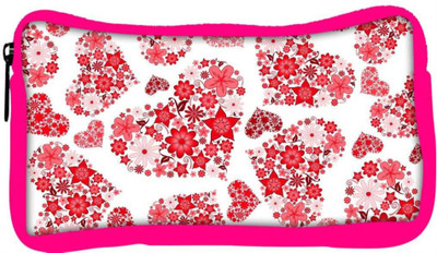 

Snoogg Eco Friendly Canvas Floral Hearts Holiday Designer Student Pen Pencil Case Coin Purse Pouch Cosmetic Makeup Bag (PINK) Pouch(Multicolor)