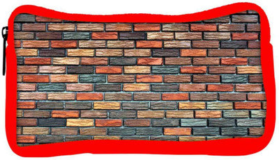 

Snoogg Eco Friendly Canvas Colorful Bricks Designer Student Pen Pencil Case Coin Purse Pouch Cosmetic Makeup Bag (RED) Pouch(Multicolor)