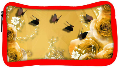 

Snoogg Eco Friendly Canvas Golden Roses And Butterfly Designer Student Pen Pencil Case Coin Purse Pouch Cosmetic Makeup Bag (RED) Pouch(Multicolor)