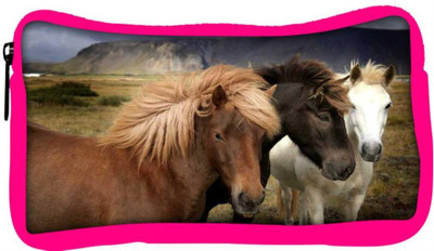 

Snoogg Eco Friendly Canvas Colorful Horses Designer Student Pen Pencil Case Coin Purse Pouch Cosmetic Makeup Bag (PINK) Pouch(Multicolor)