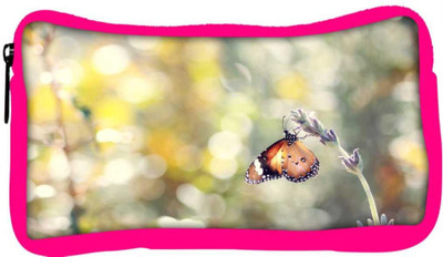 

Snoogg Eco Friendly Canvas Climbing Butterfly Designer Student Pen Pencil Case Coin Purse Pouch Cosmetic Makeup Bag (PINK) Pouch(Multicolor)