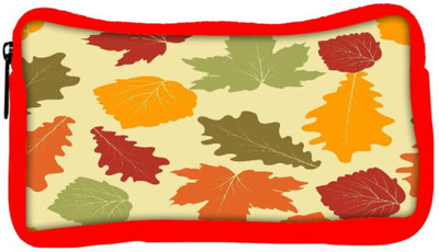 

Snoogg Eco Friendly Canvas Colorful Leaves Designer Student Pen Pencil Case Coin Purse Pouch Cosmetic Makeup Bag (RED) Pouch(Multicolor)