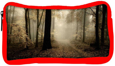 

Snoogg Eco Friendly Canvas White Leaves Designer Student Pen Pencil Case Coin Purse Pouch Cosmetic Makeup Bag (RED) Pouch(Multicolor)