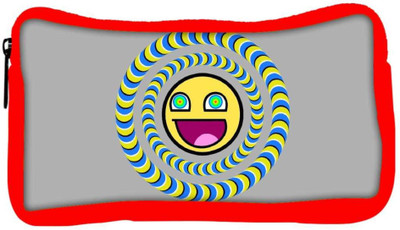 

Snoogg Eco Friendly Canvas Laughing Sun Designer Student Pen Pencil Case Coin Purse Pouch Cosmetic Makeup Bag (RED) Pouch(Multicolor)