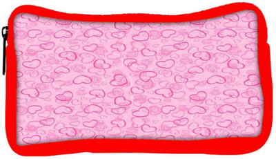 

Snoogg Eco Friendly Canvas Pink Hearts Designer Student Pen Pencil Case Coin Purse Pouch Cosmetic Makeup Bag (RED) Pouch(Multicolor)