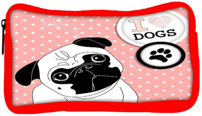 

Snoogg Eco Friendly Canvas I Love Pugs Cute Little Pug On Polka Dot Background Student Pen Pencil Case Coin Purse Pouch Cosmetic Makeup Bag (RED) Pouch(Multicolor)
