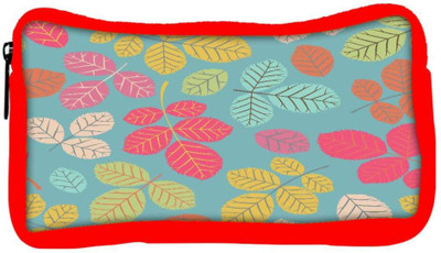 

Snoogg Eco Friendly Canvas Colorful Leaves Designer Student Pen Pencil Case Coin Purse Pouch Cosmetic Makeup Bag (RED) Pouch(Multicolor)