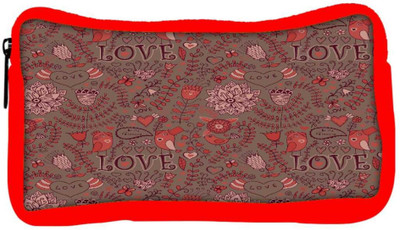 

Snoogg Eco Friendly Canvas Love Brown Pattern Designer Student Pen Pencil Case Coin Purse Pouch Cosmetic Makeup Bag (RED) Pouch(Multicolor)