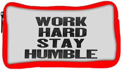 

Snoogg Eco Friendly Canvas Work Hard Stay Humble Student Pen Pencil Case Coin Purse Pouch Cosmetic Makeup Bag (RED) Pouch(Multicolor)