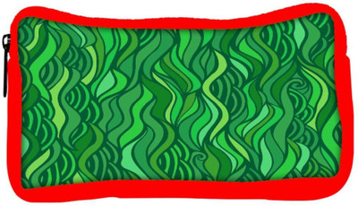 

Snoogg Eco Friendly Canvas Green Leaf Pattern Designer Student Pen Pencil Case Coin Purse Pouch Cosmetic Makeup Bag (RED) Pouch(Multicolor)