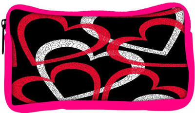 

Snoogg Eco Friendly Canvas Colorful Hearts Black Pattern Designer Student Pen Pencil Case Coin Purse Pouch Cosmetic Makeup Bag (PINK) Pouch(Multicolor)