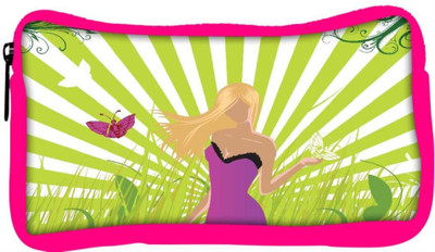 

Snoogg Eco Friendly Canvas Abstract Illustration Student Pen Pencil Case Coin Purse Pouch Cosmetic Makeup Bag (PINK) Pouch(Multicolor)