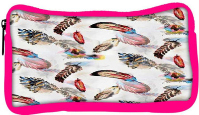 

Snoogg Eco Friendly Canvas Colorful Feather Designer Student Pen Pencil Case Coin Purse Pouch Cosmetic Makeup Bag (PINK) Pouch(Multicolor)