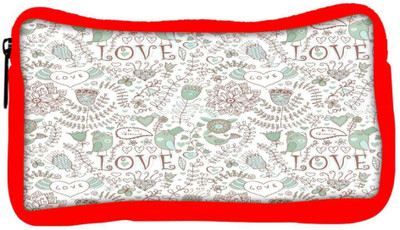

Snoogg Eco Friendly Canvas Love Birds Offwhite Pattern Designer Student Pen Pencil Case Coin Purse Pouch Cosmetic Makeup Bag (RED) Pouch(Multicolor)